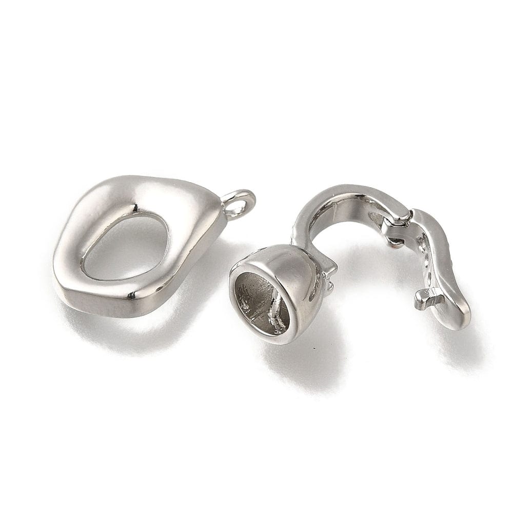 Fold Over Lås Med Zirkonia Sten, Platinium, 21mm - Uniq Perler - 112858