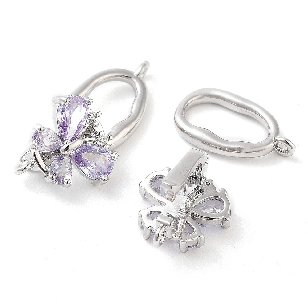 Fold Over Lås, Platin Messing, 25,5x12,5x8mm - Uniq Perler - 113382