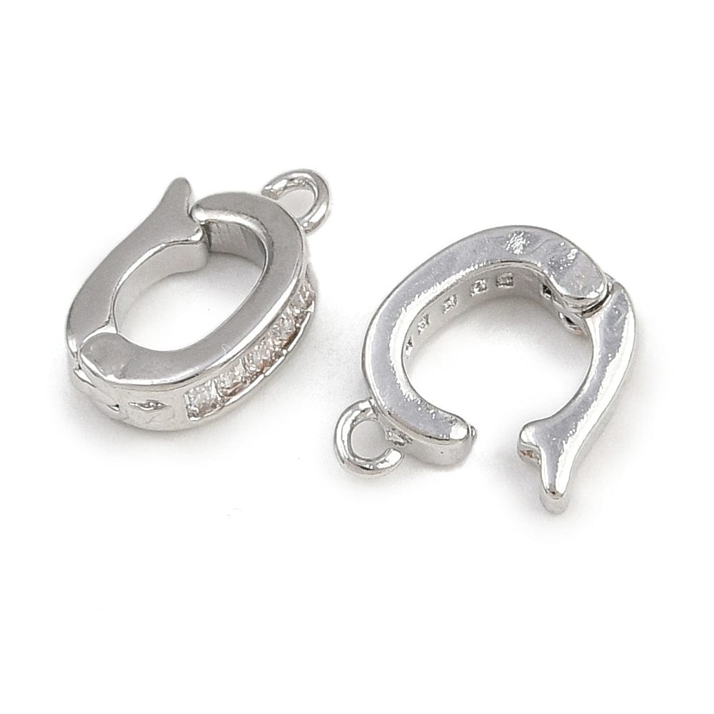 Fold Over Vedhæng Med Øje - Langtidsholdbar Platin (10,5x6,5mm) - Uniq Perler - 115923