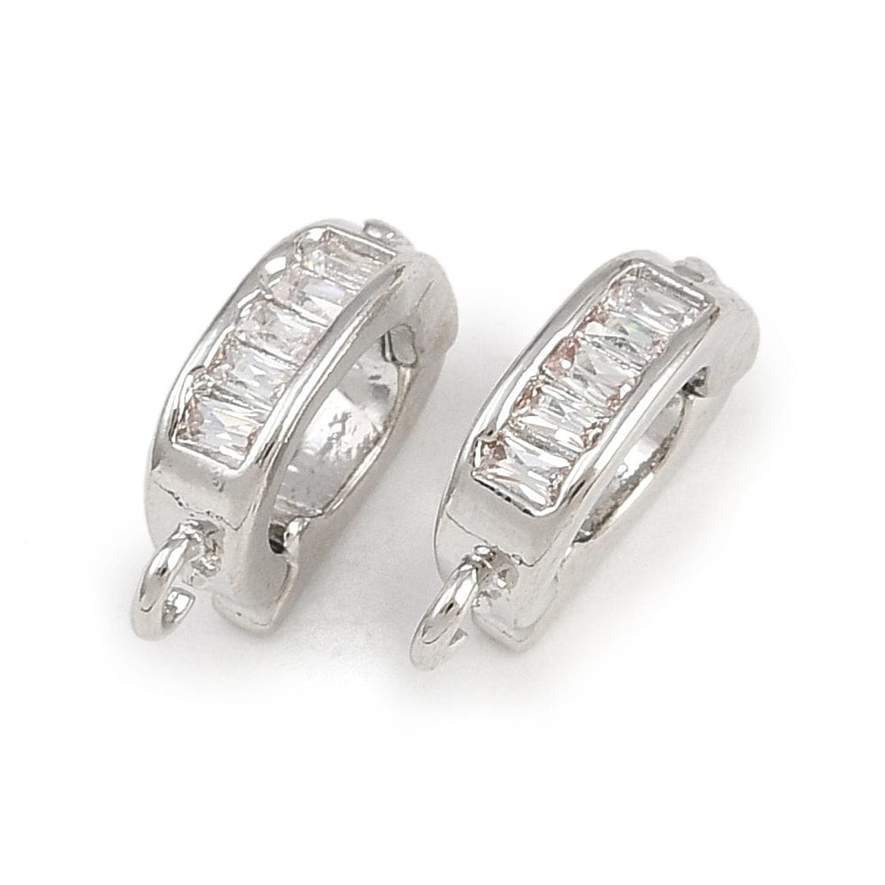 Fold Over Vedhæng Med Øje - Langtidsholdbar Platin (10,5x6,5mm) - Uniq Perler - 115923