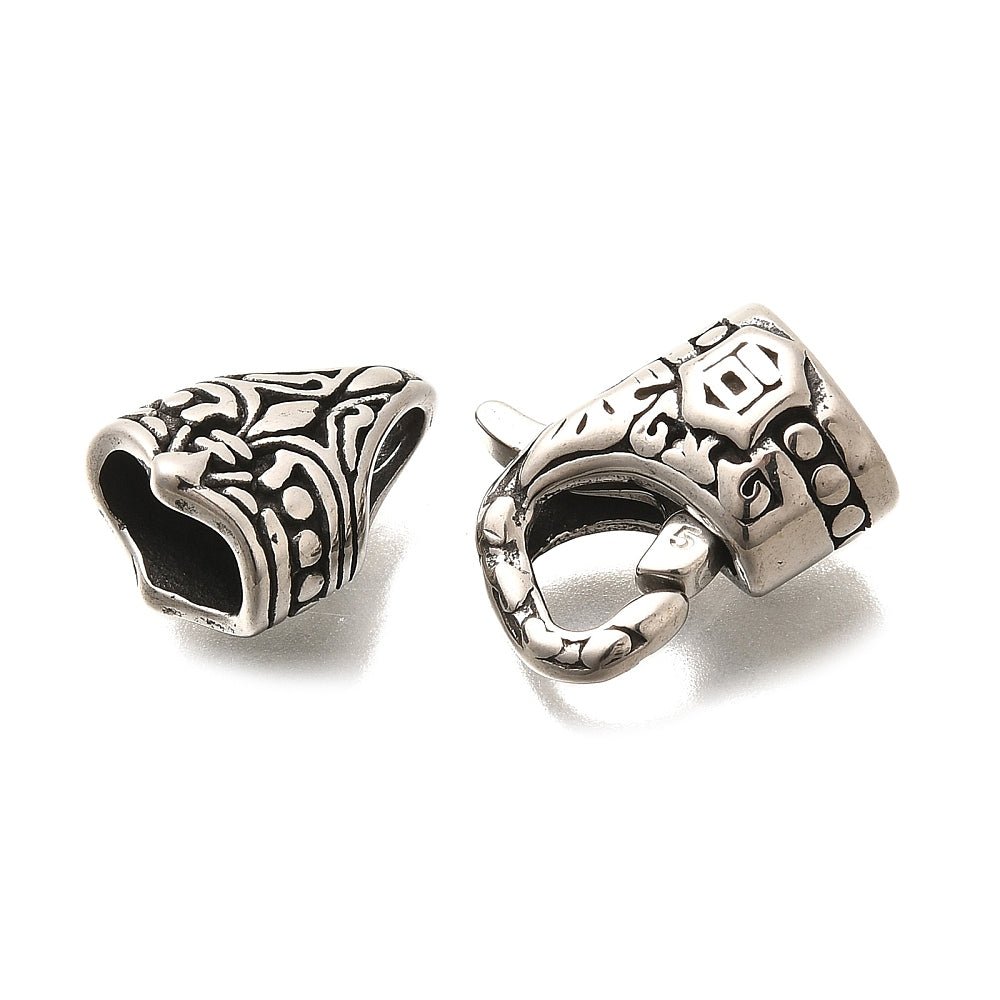 Foldelåse – Antik Sølv, Stål (32mm) 1 stk. - Uniq Perler - 124231