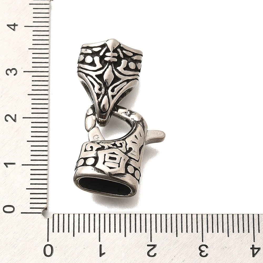 Foldelåse – Antik Sølv, Stål (32mm) 1 stk. - Uniq Perler - 124231