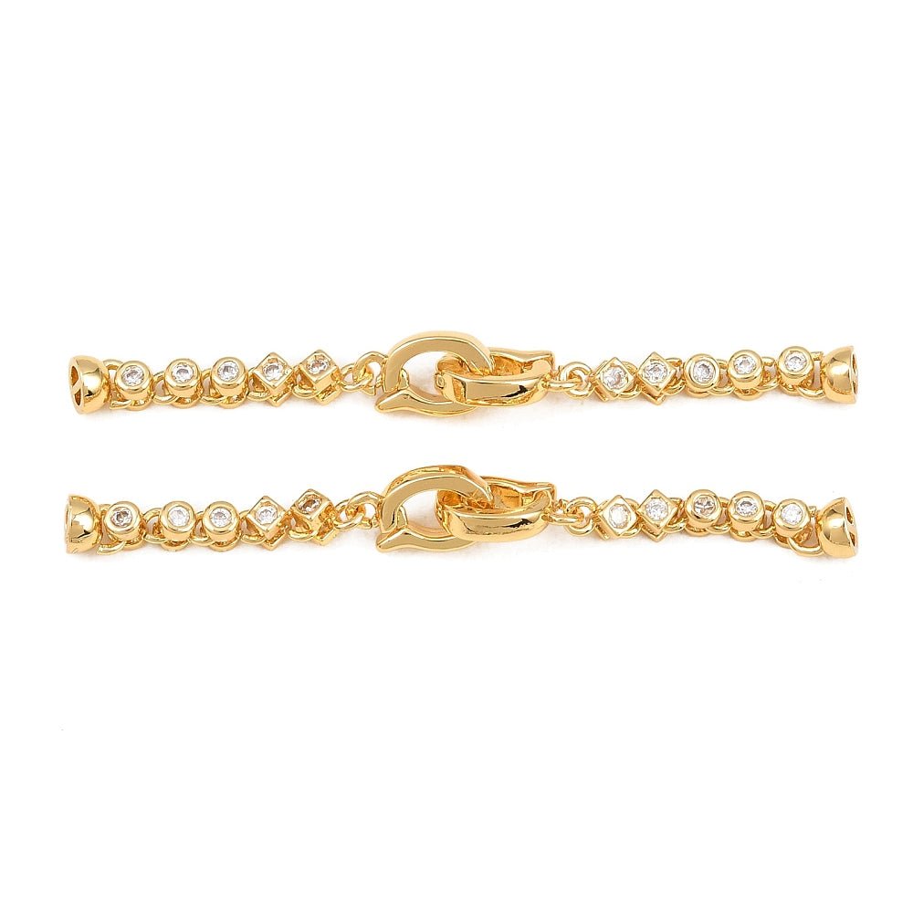 Foldelås/Fold Over Med Zirkonia – 18 karats forgyldt (51.5mm) - Uniq Perler - 117645