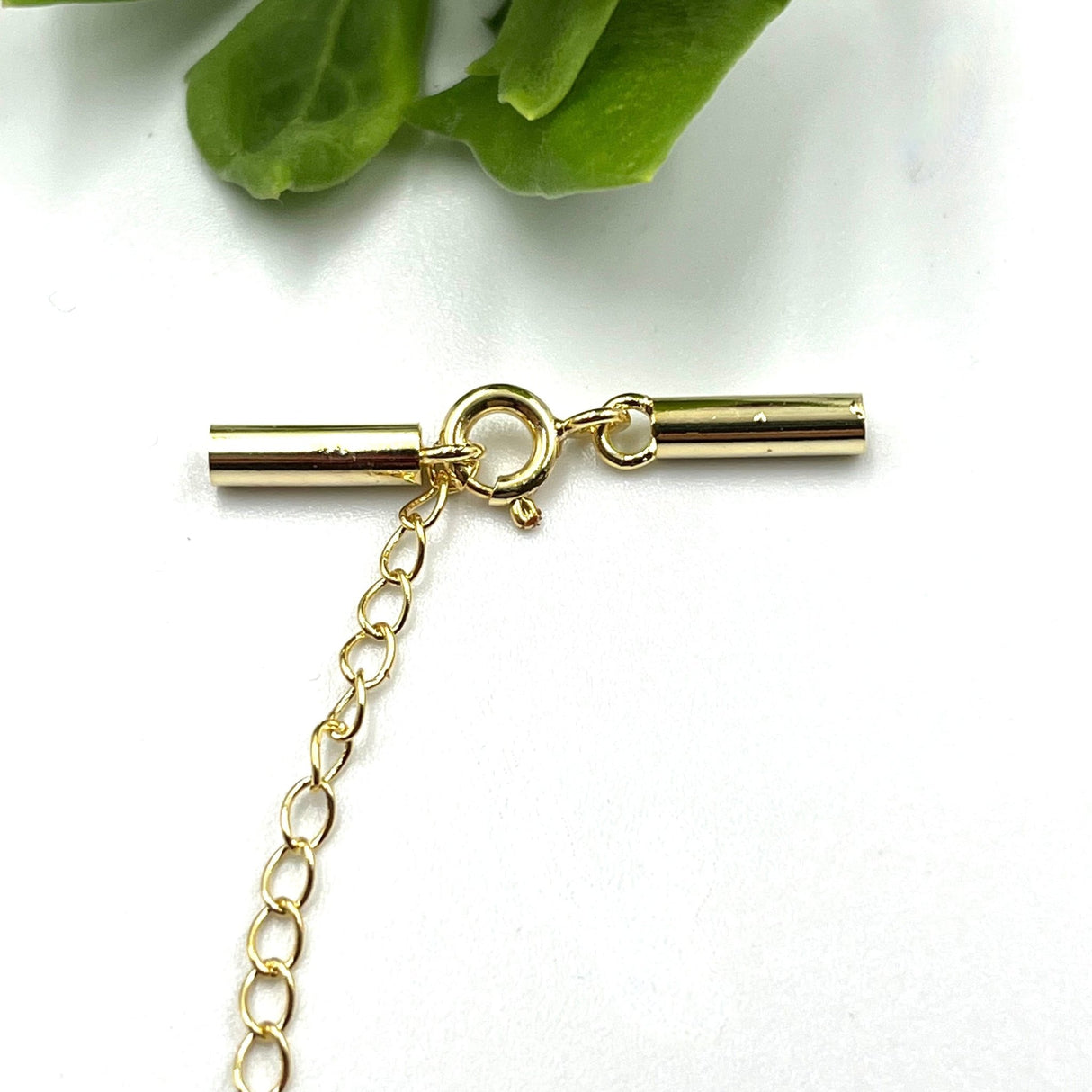 Forgyldt Sterling Sølv Endestykker Med Lås, 10x3mm - Uniq Perler - 0000014889691