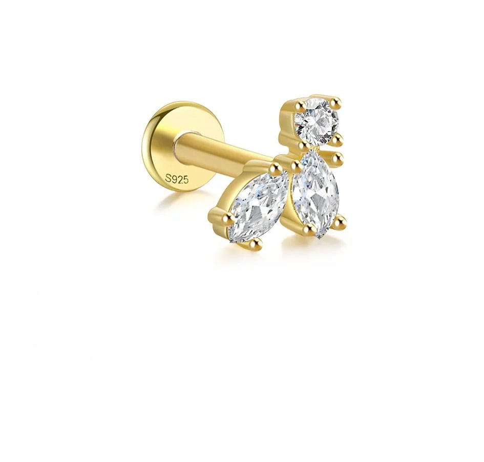 Forgyldt Sterling Sølv Ørestikker Med Zirkonia - Uniq Perler - 490067