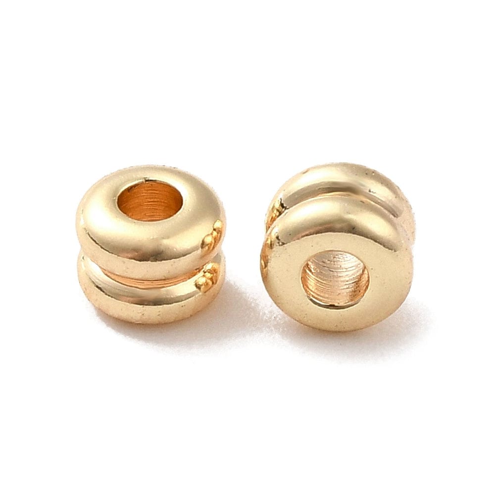 Forgyldte Perler, 3x4mm, 10 Stk. - Uniq Perler - 111406