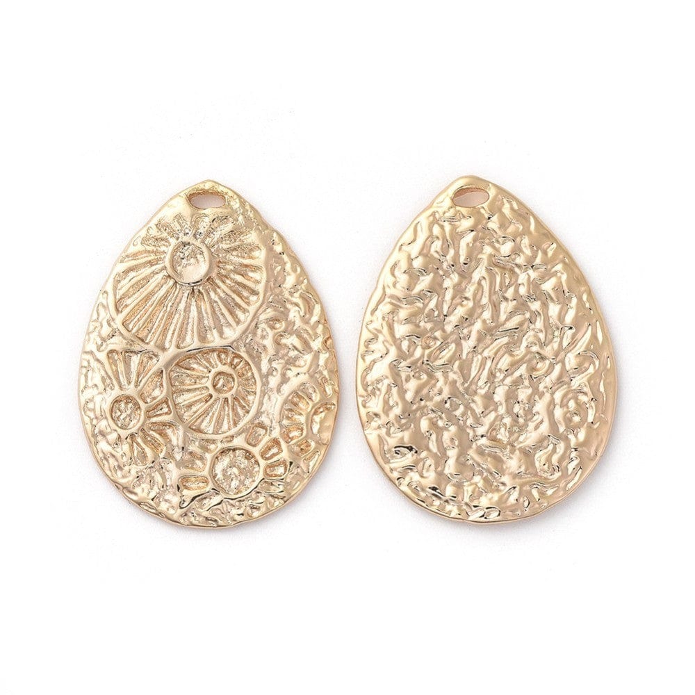 Forgyldte vedhæng med smukt mønster, 2 stk. - Uniq Perler - 112745