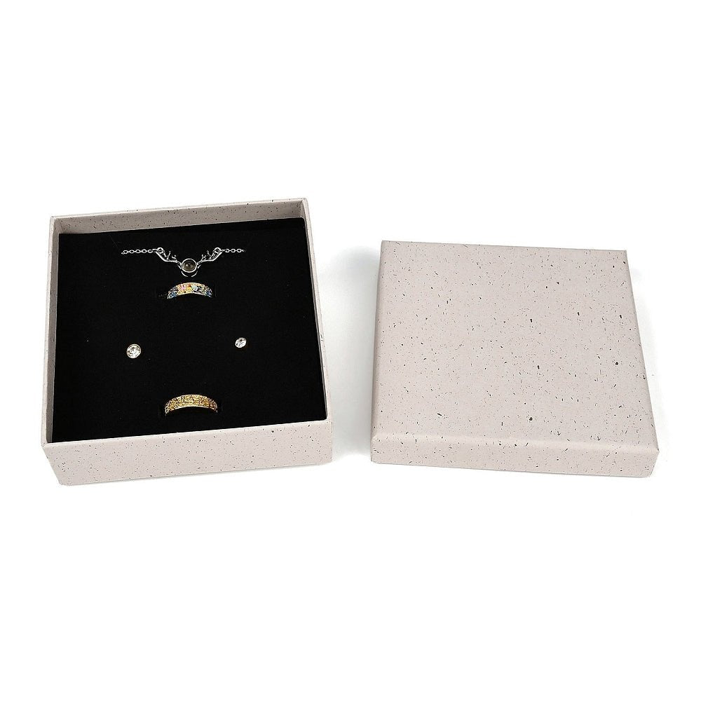 Gaveæsker – Seashell Farve, Firkantet (11x11x4cm) 4 stk - Uniq Perler -