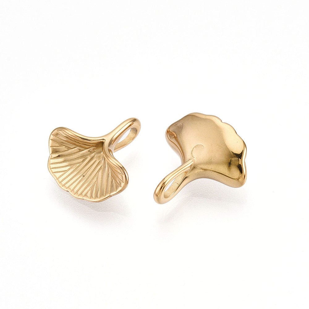 Gingko Vedhæng – Vandfast, 18K Forgyldt Stål (13x13mm) - Uniq Perler - 114995