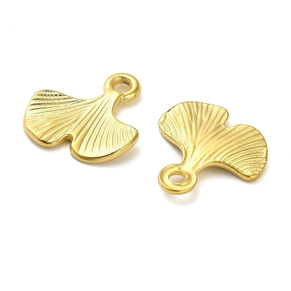 Ginkgo Blad – Forgyldt (12,5x13mm) - Uniq Perler - 115335