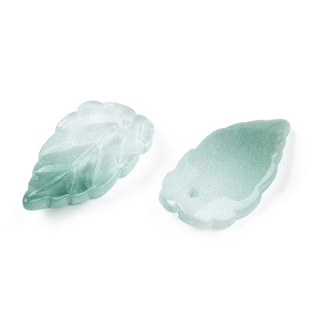 Glas Blade Vedhæng, To - Farvet, 30x16mm, 10 Stk. - Uniq Perler - 7274531