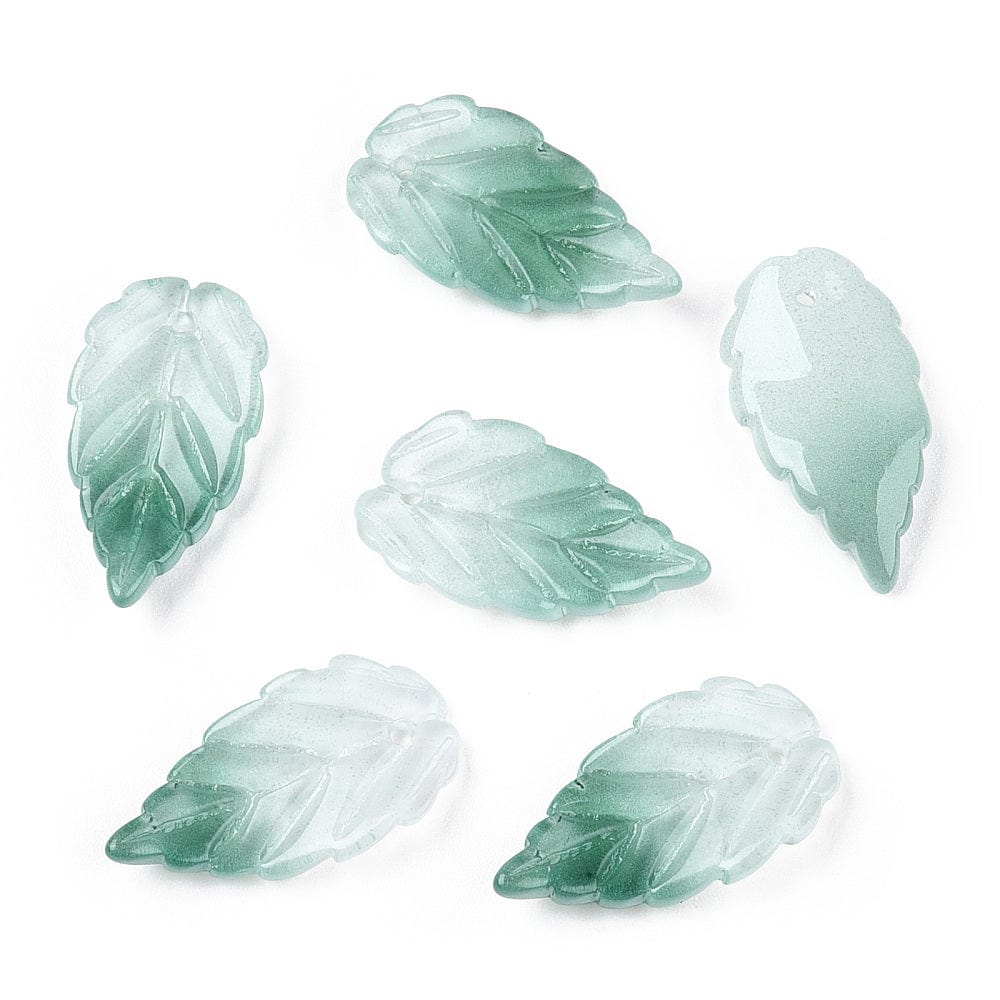 Glas Blade Vedhæng, To - Farvet, 30x16mm, 10 Stk. - Uniq Perler - 7274531