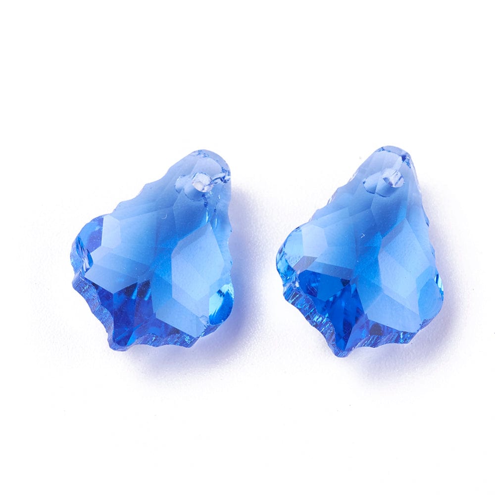 Glas Dråbe/Blad, Facetteret, 16x11x6mm, 10 Stk - Uniq Perler - 1111490358