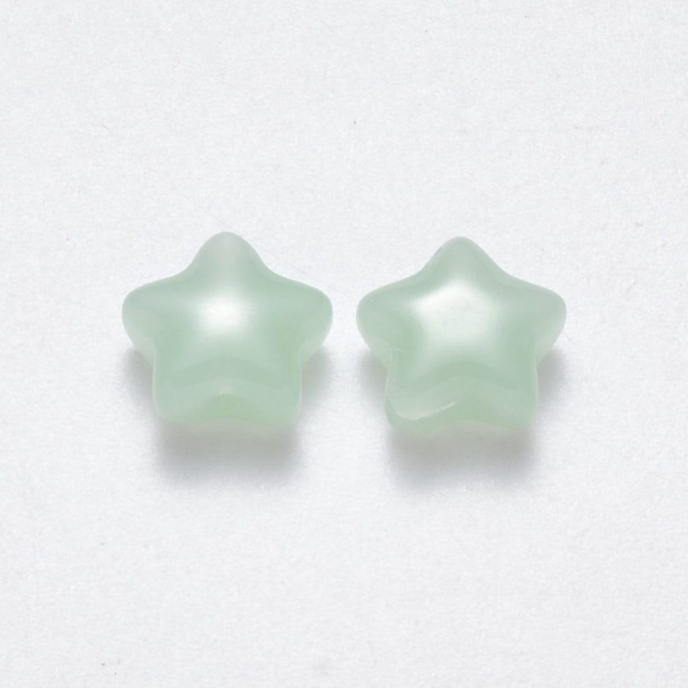 Glas Stjerner - Grøn (8x8,5mm) 10 Stk - Uniq Perler - 115257