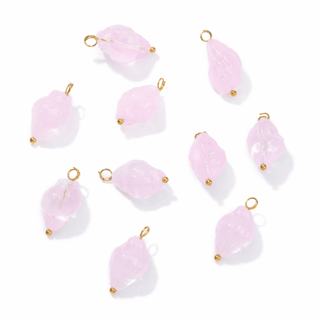 Glas Anhänger – Muschel - Rosa (20mm) 10 Stk. - Uniq Perler - 117053