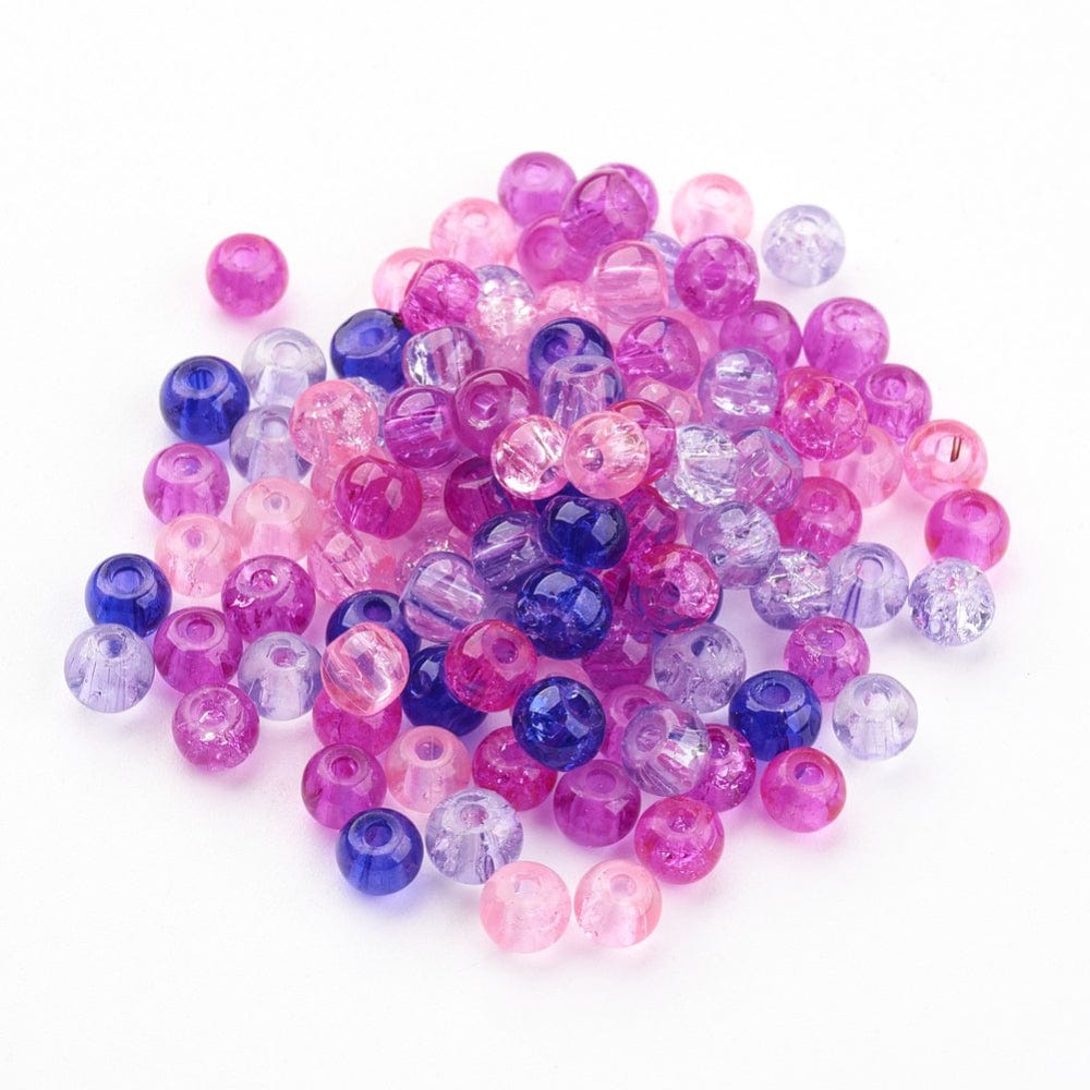 Glasperle Mix – Pink/Lilla (4 - 4,5mm), 400 Stk - Uniq Perler - 113963