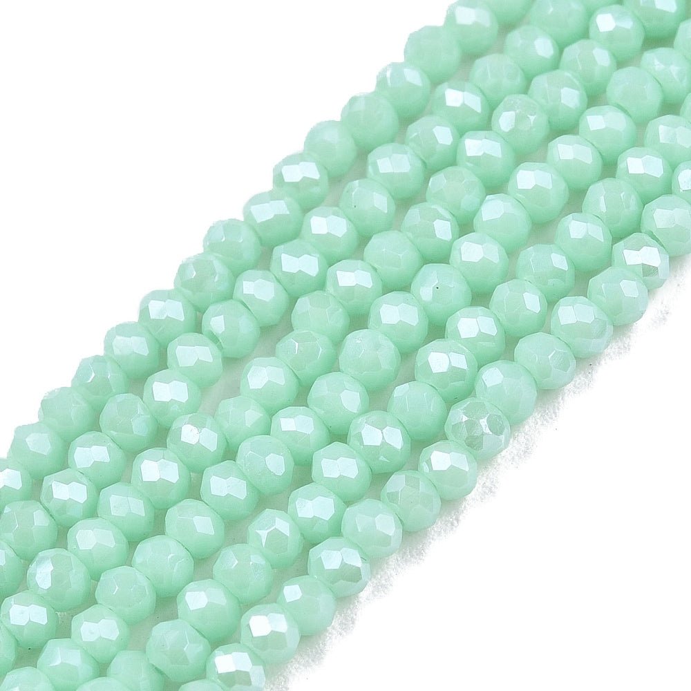 Glasperler – Akvamarin, Facetterede Rondel (2,3~2,7x2mm) - Uniq Perler - 120346