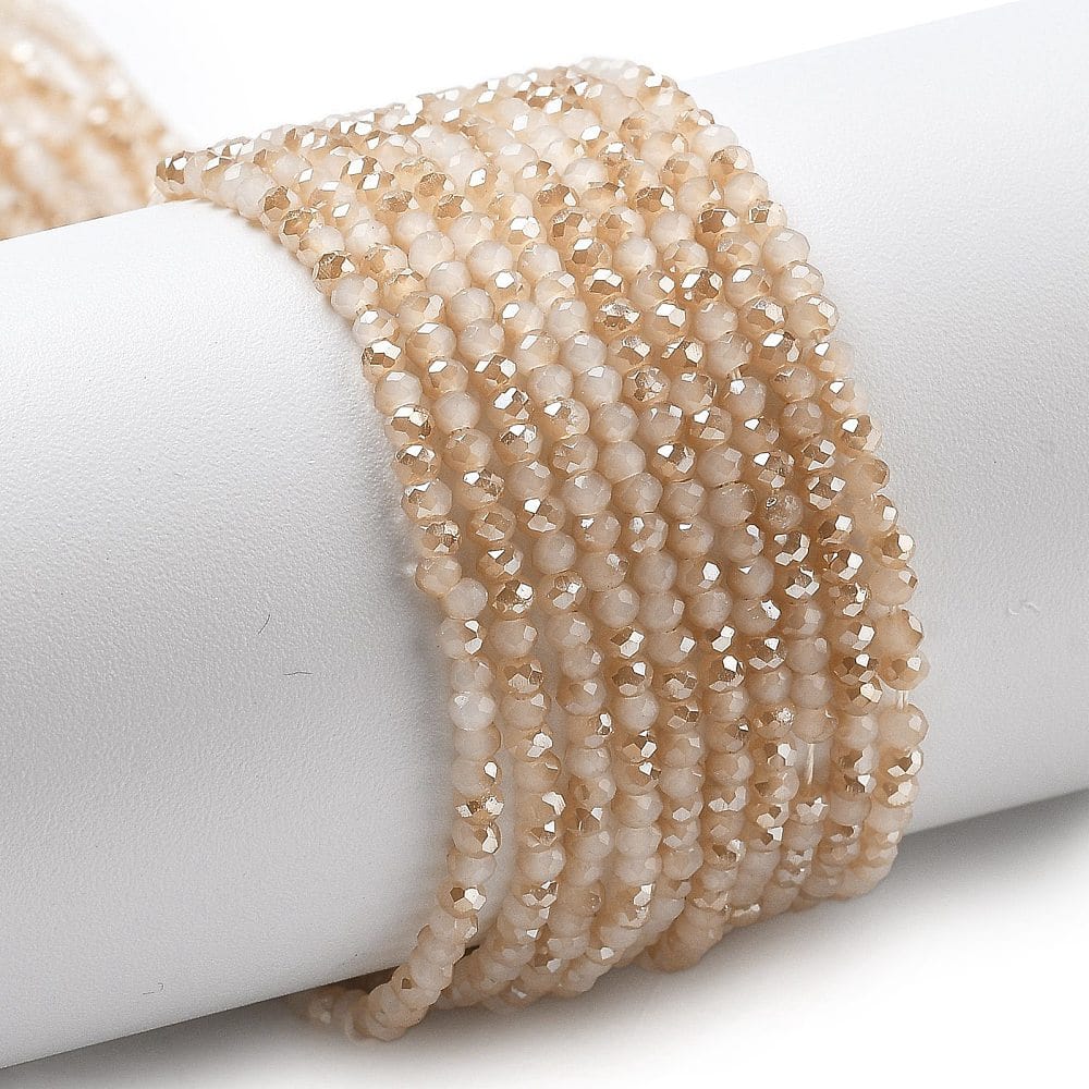 Glasperler, Beige, Rondel, 3x2,5mm - Uniq Perler - 113966