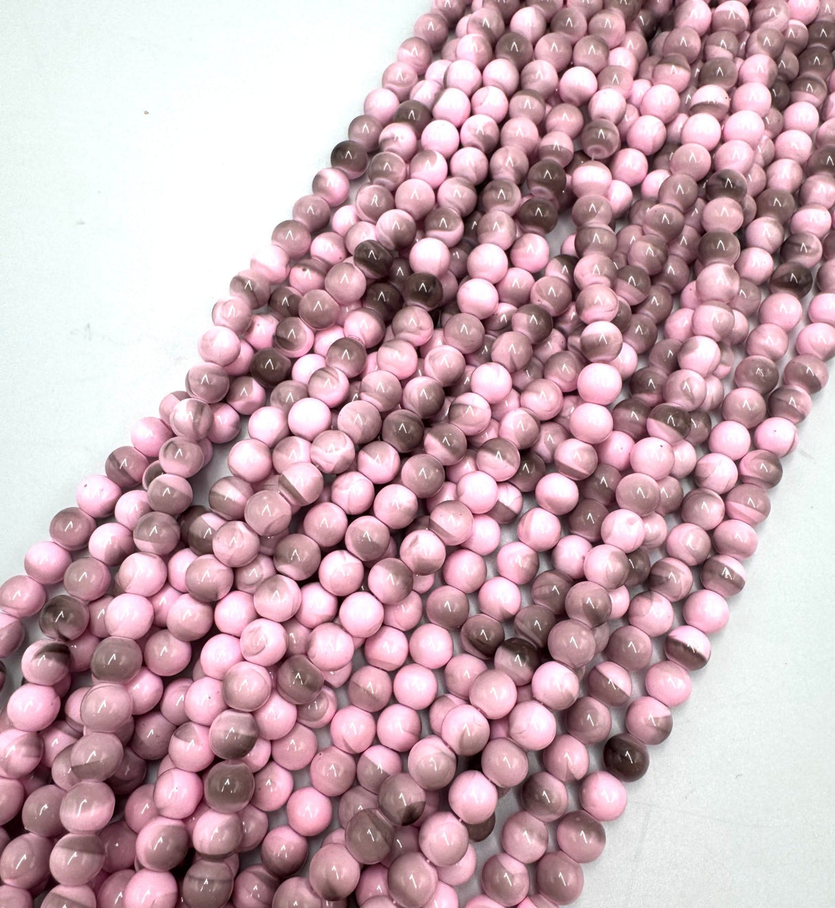 Glasperler – Blomme, To - Farvet, Runde (8 - 8.5mm) - Uniq Perler - 119183