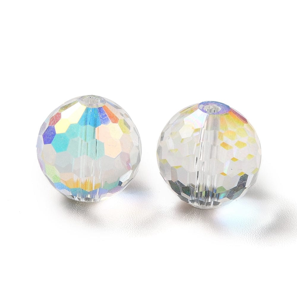 Glasperler - Elektroplated Klar, Facetteret (10mm) 10 stk. - Uniq Perler - 114142