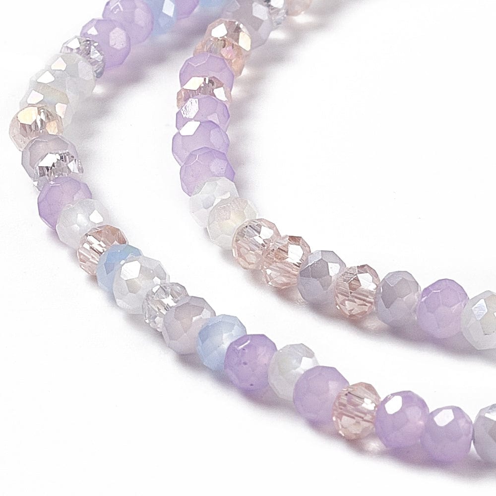 Glasperler, Facetteret, Elektroplatede, (3x2,5mm) - Uniq Perler - 0000014332