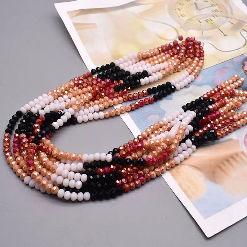 Glasperler, Farve Mix, Rondel, 6mm - Uniq Perler - 0001489690