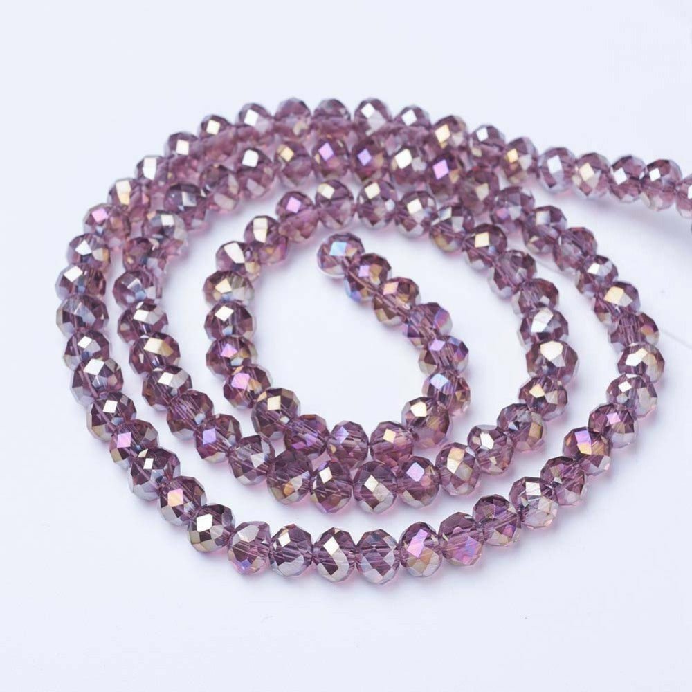 Glasperler – Gammelrosa AB, Facetterede Rondeller (4x3mm) - Uniq Perler - 122229