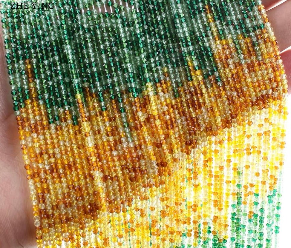 Glasperler - Gradueret Gul/Grøn Farver (2mm) - Uniq Perler - 117879