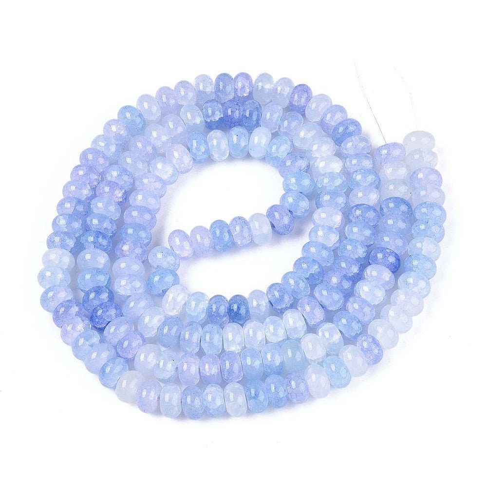 Glasperler – Lavendel/Blå Facetteret Rondel (8x5mm) - Uniq Perler - 122463