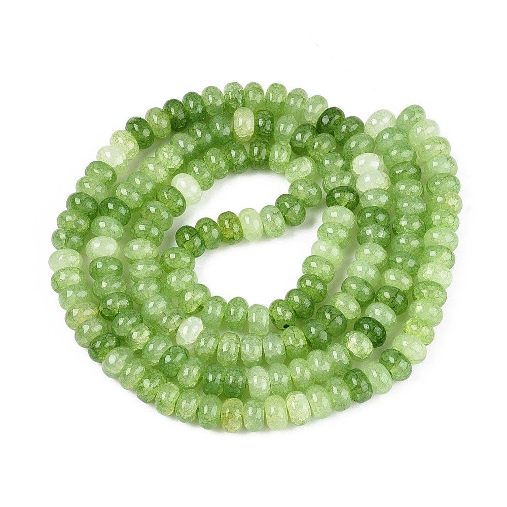 Glasperler – Limegrøn, Facetteret Rondel (8x5mm) - Uniq Perler - 122461