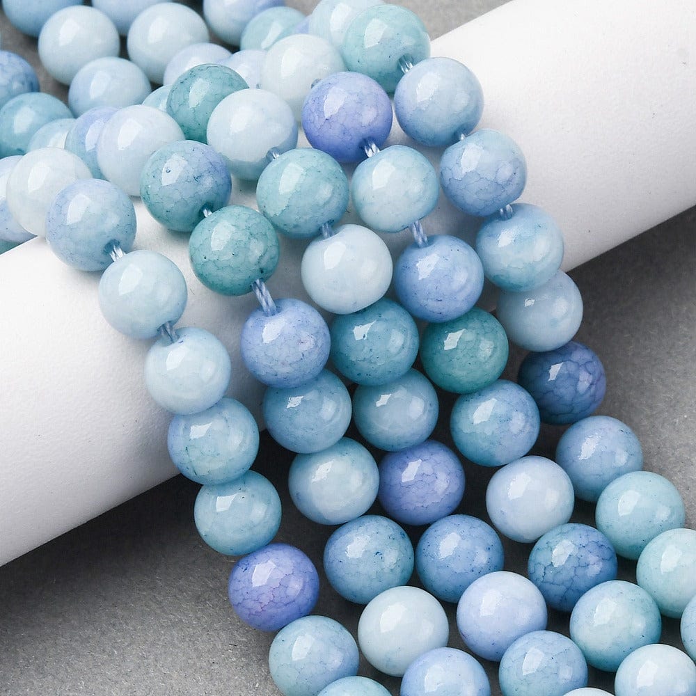 Glasperler, Lys Blå, Runde,(8,5mm) - Uniq Perler - 114686