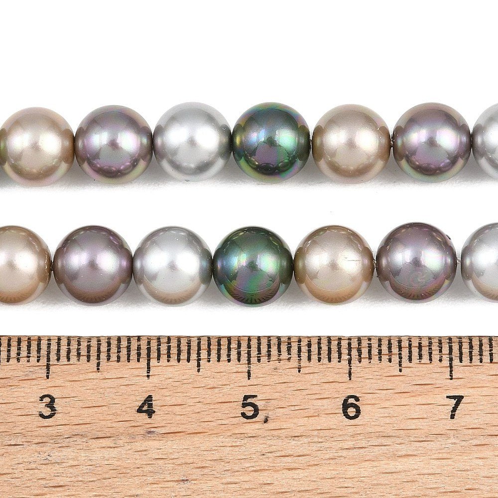 Glasperler Med Perleeffekt – Farve Mix, Runde (8mm) - Uniq Perler - 125854