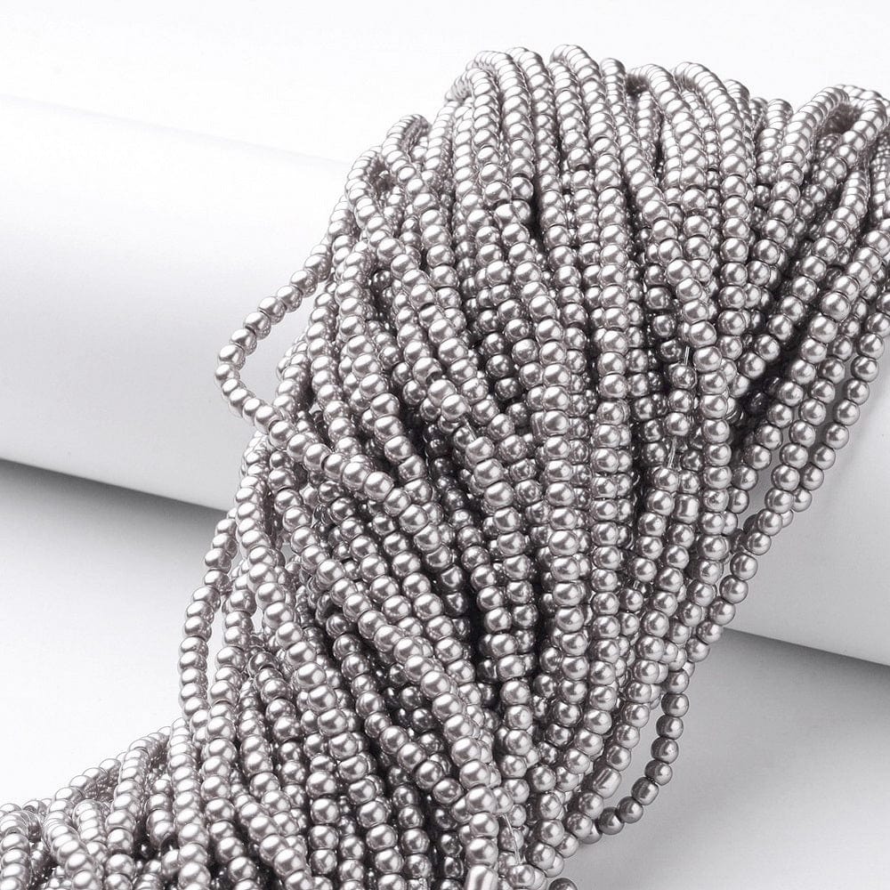 Glasperler Med Perlemors Skær, 3 - 4mm - Uniq Perler - 112749