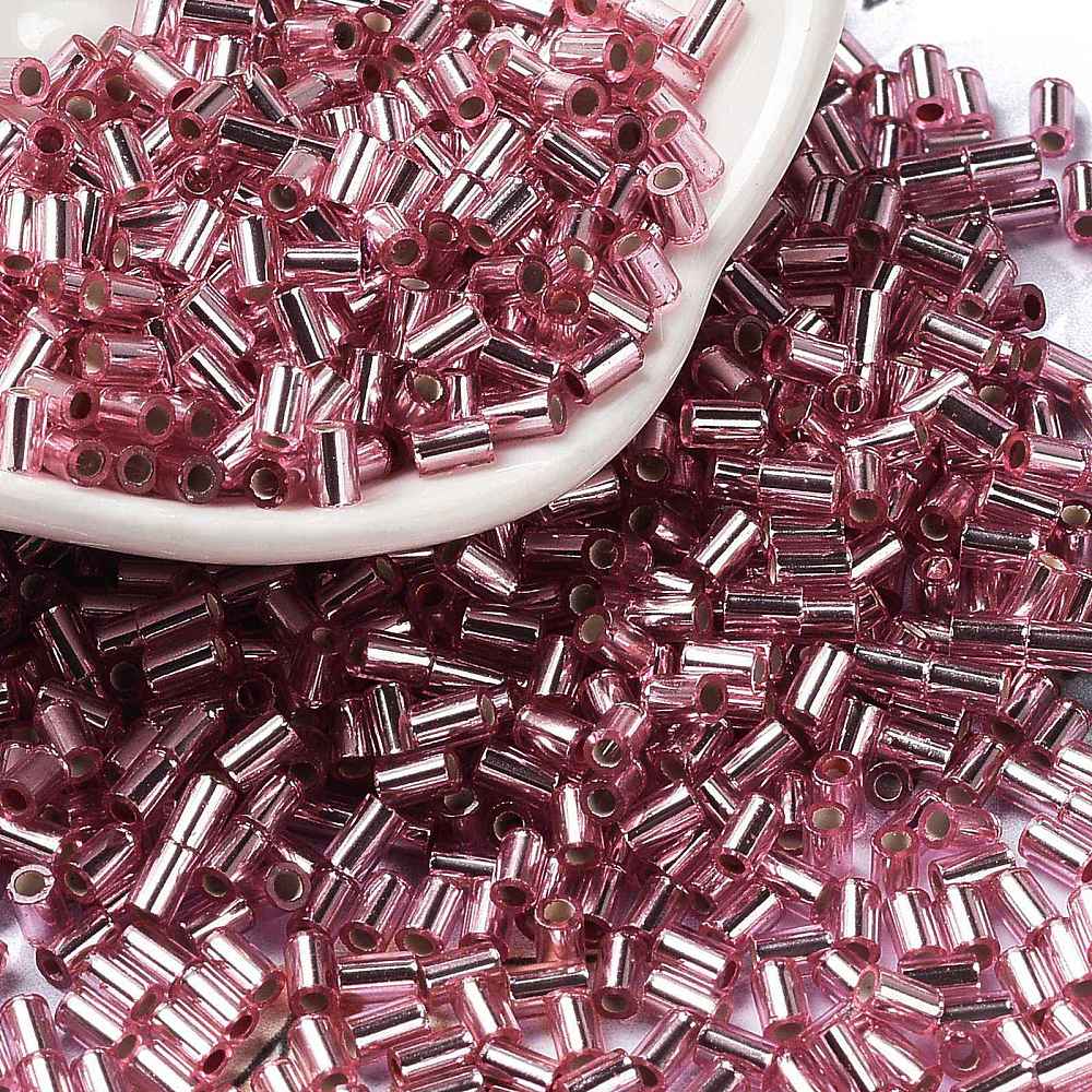 Glasperler, Metallic Bordeaux, Rørformet, 3,5x2,5mm, 20gr - Uniq Perler - 111420