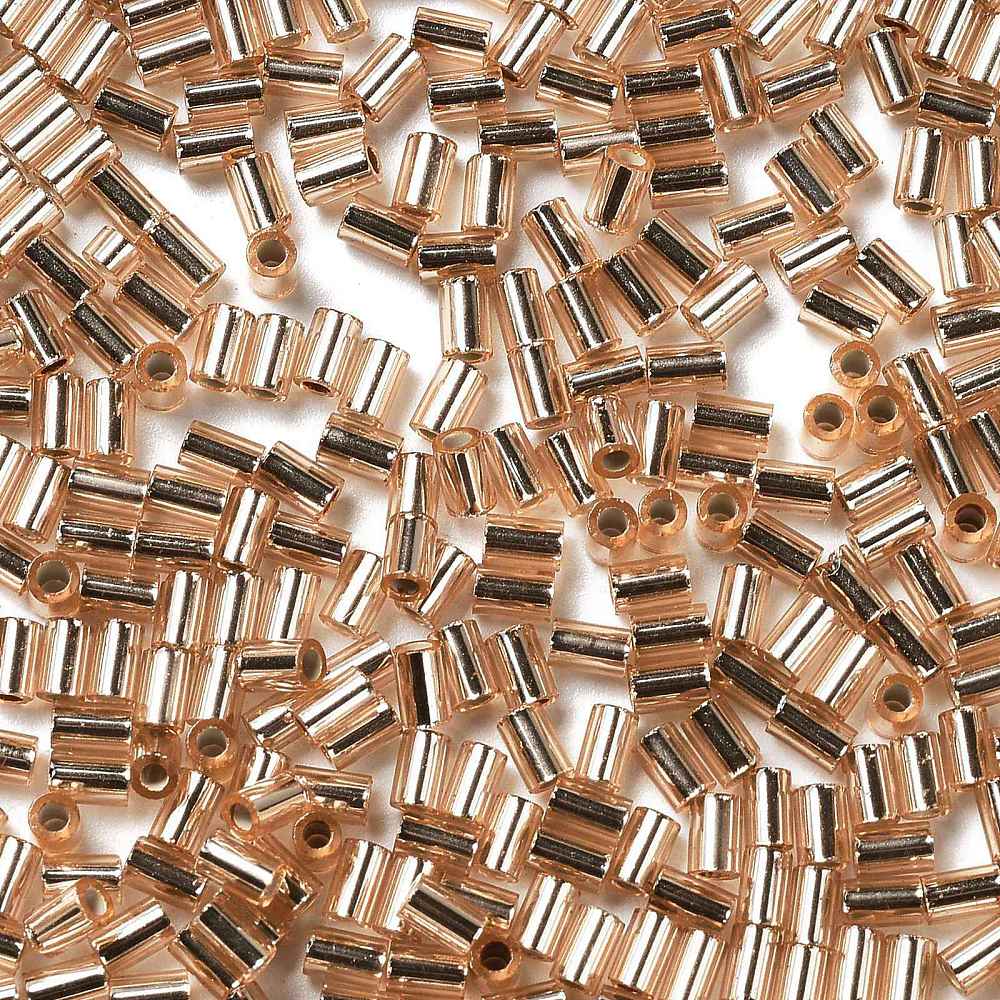Glasperler, Metallic Gylden, Rørformet, 3,5x2,5mm, 20gr - Uniq Perler - 111423