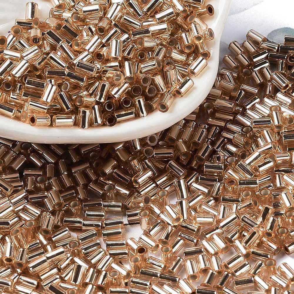 Glasperler, Metallic Gylden, Rørformet, 3,5x2,5mm, 20gr - Uniq Perler - 111423