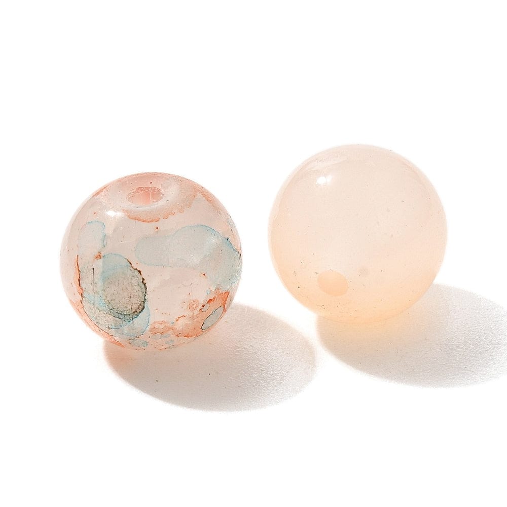 Glasperler – Mixede Farver, Runde (8 - 10mm) Ca. 100g - Uniq Perler - 115879