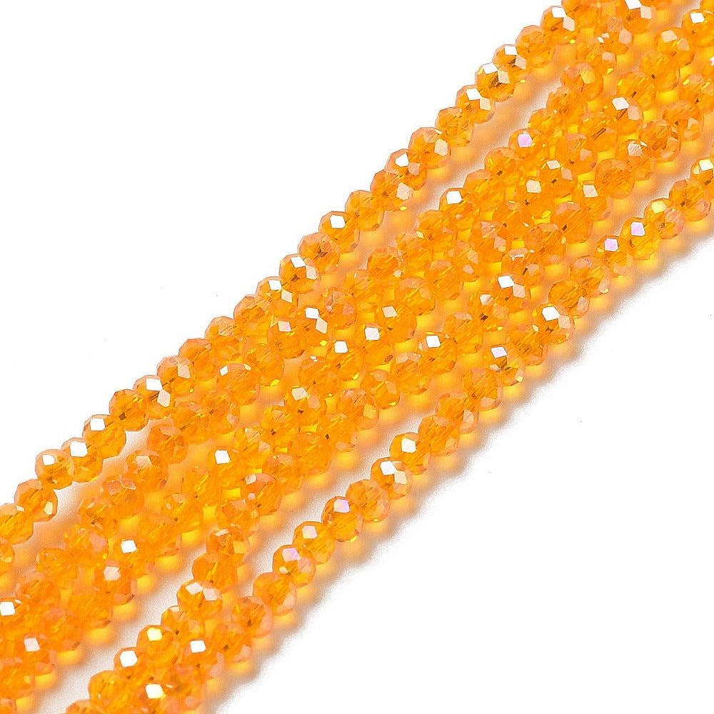 Glasperlen – Orange, facettierter Rondell mit AB-Effekt (3x2mm)
