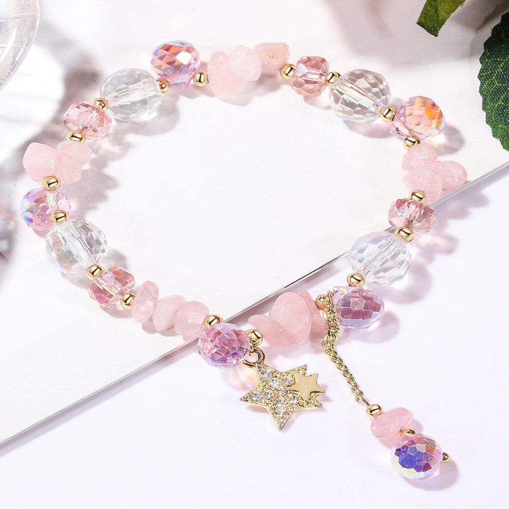 Glasperler - Rosa, Mix Størrelser og Modeller (6 - 10mm) 100 Dele - Uniq Perler - 621858