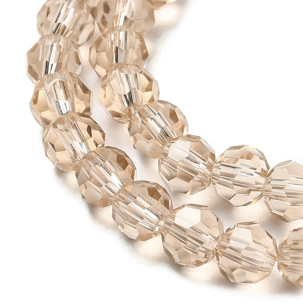 Glasperler – Transparent, Facetterede Runde (4mm) - Uniq Perler -