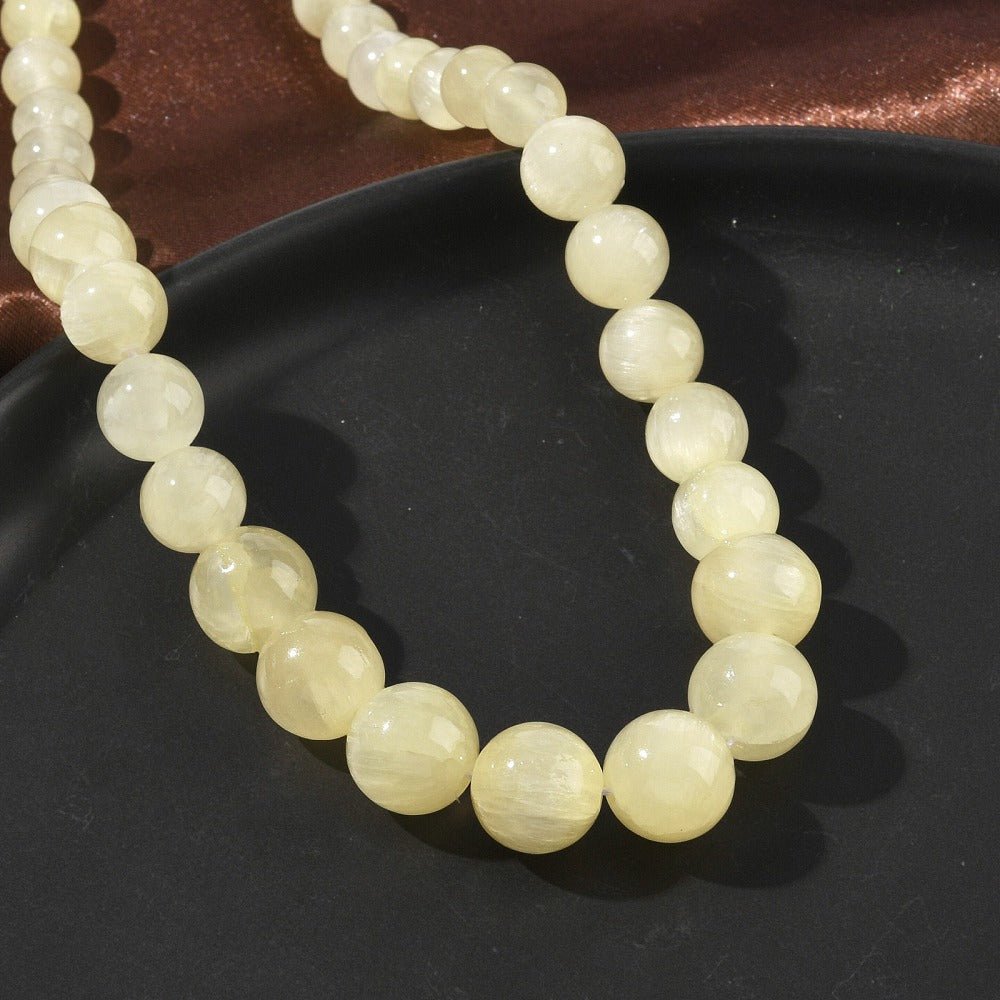 Golden Silk Jade Necklace – Finished with Spring Ring Clasp (47.7cm)