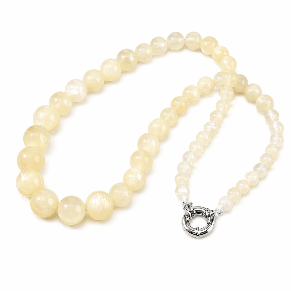 Golden Silk Jade Halskæde – (47,7cm) - Uniq Perler - 119721