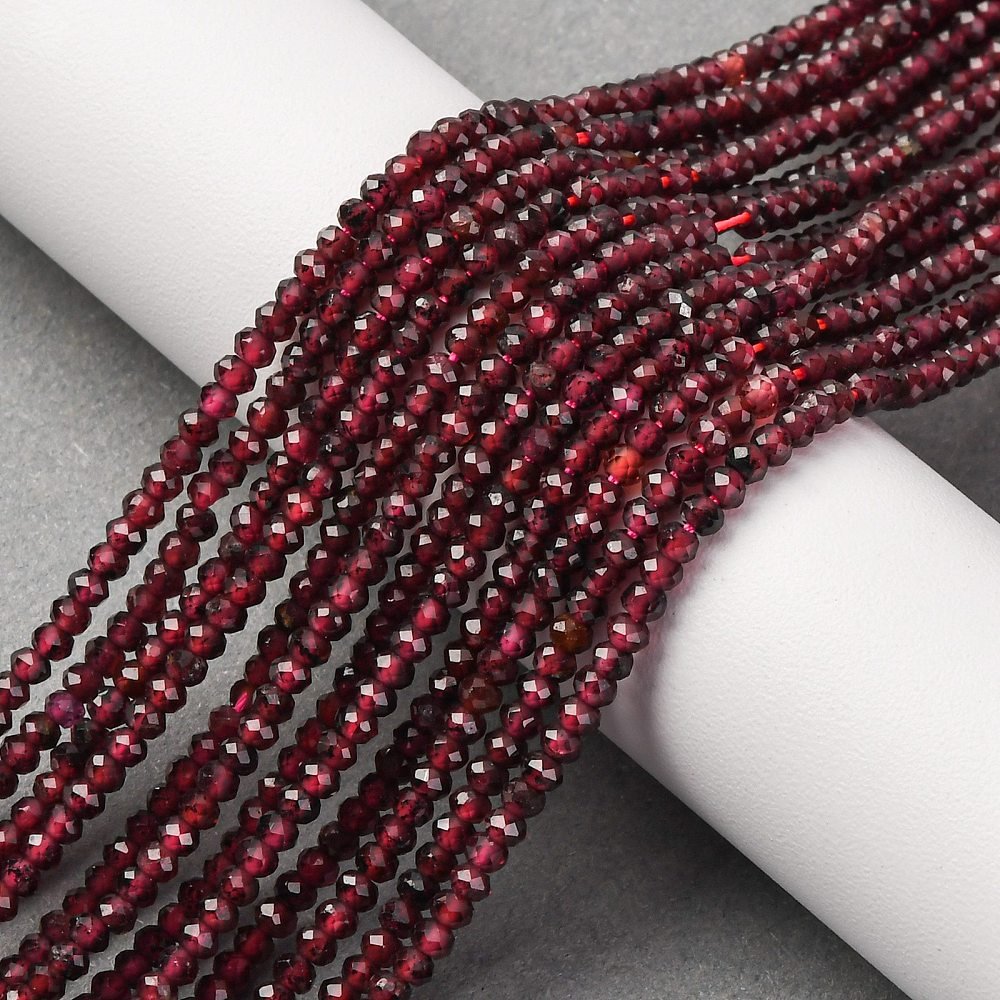 Granatperler – Fasetterte (3x2mm) - Uniq Perler - 116974