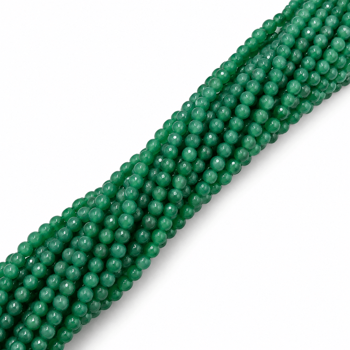 Grøn Onyx Agat Perler – Runde (4mm) - Uniq Perler - 125979