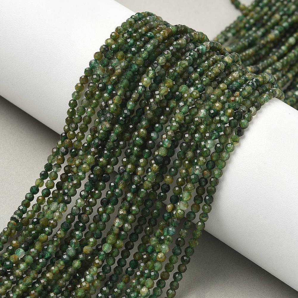Green Rutilated Quartz Beads – Faceted, Round (2.25–2.75mm) - Uniq Perler - 116975