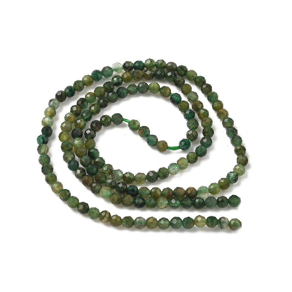 Green Rutilated Quartz Beads – Faceted, Round (2.25–2.75mm) - Uniq Perler - 116975