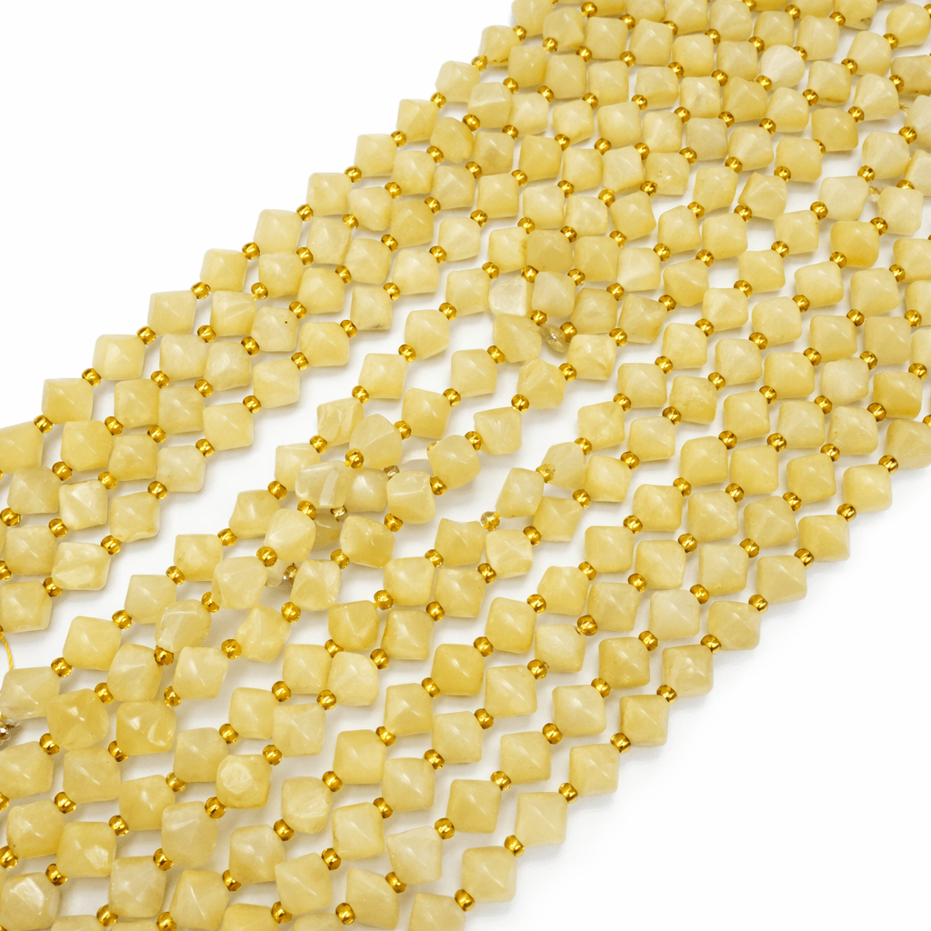 Gul Calcit Perler – Bicones (8mm) - Uniq Perler - 118221