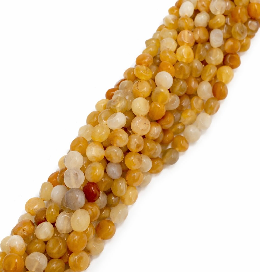 Gul Topaz Perler – Nugget (6–8mm) - Uniq Perler - 118219