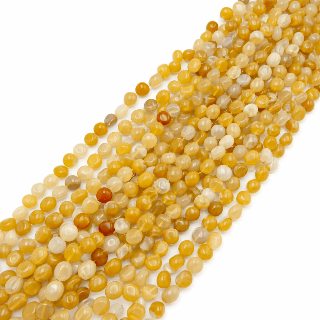 Gul Topaz Perler – Nugget (6–8mm) - Uniq Perler - 118219