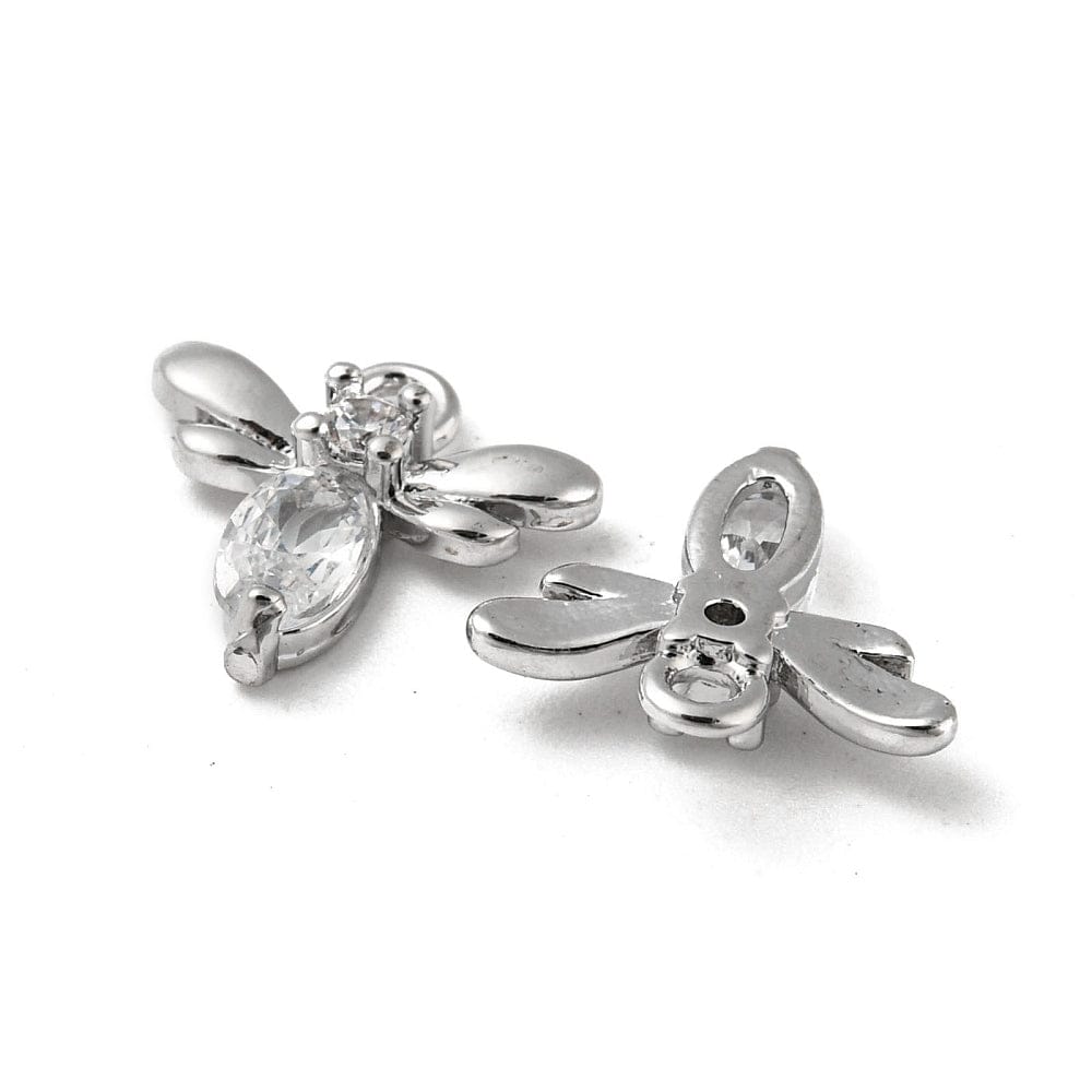 Guldsmed Vedhæng Med Zirkonia, Platinium, 10x11mm - Uniq Perler - 111997